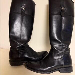 Frye Black Heeled Leather Boots
